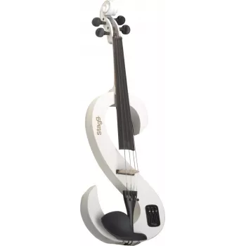 Stagg SEVN44WH Elektrische Violine 4/4 mit Kopfhörerausgang und Zubehör - Weiß