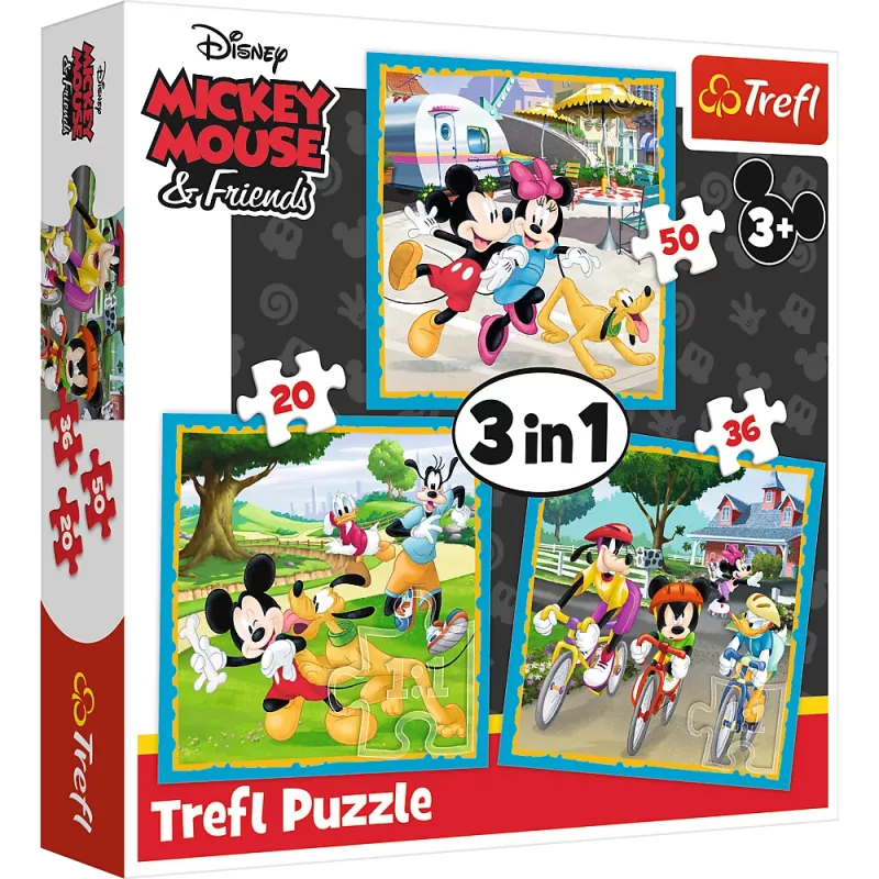Trefl 3-in-1 Mickey Mouse and Friends Puzzle-Set - 20, 36, 50 Teile