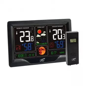 MACLEAN URZ3510LX kabellose Wetterstation mit Farbdisplay, Schwarz