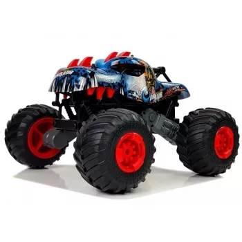 LEAN TOYS 9023 Dinosaurier-Fernsteuerungs-Geländewagen mit großen Rädern 2,4G – 1:16 Maßstab 4WD Off-Road RC-Fahrzeug, Grün/Braun