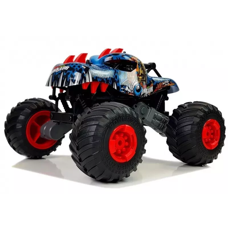 LEAN TOYS 9023 Dinosaurier-Fernsteuerungs-Geländewagen mit großen Rädern 2,4G – 1:16 Maßstab 4WD Off-Road RC-Fahrzeug, Grün/Braun