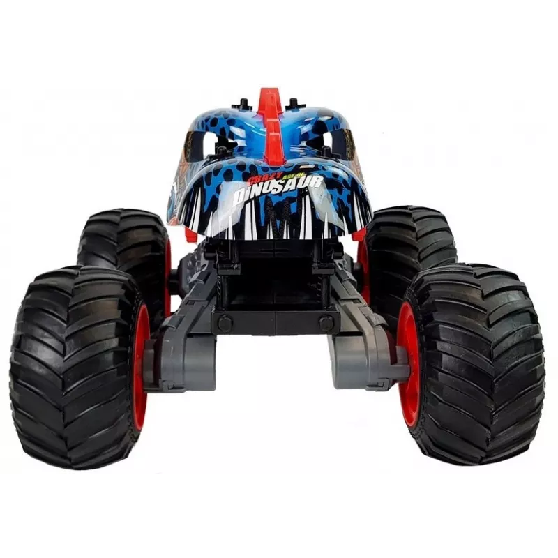LEAN TOYS 9023 Dinosaurier-Fernsteuerungs-Geländewagen mit großen Rädern 2,4G – 1:16 Maßstab 4WD Off-Road RC-Fahrzeug, Grün/Braun