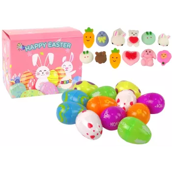 LEAN TOYS Ostereier Squishy Hase Spielzeug 12 Stück