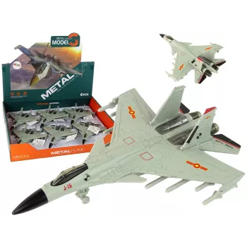 LEAN TOYS 15410 Graues Reibungsantrieb-Kampfflugzeug 1:72