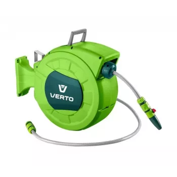 Verto 15G891 3-lagiger verstärkter PVC-Gartenschlauch, 1/2 inch x 20 m, UV- und algenbeständig, Berstdruck 20 bar, Grün