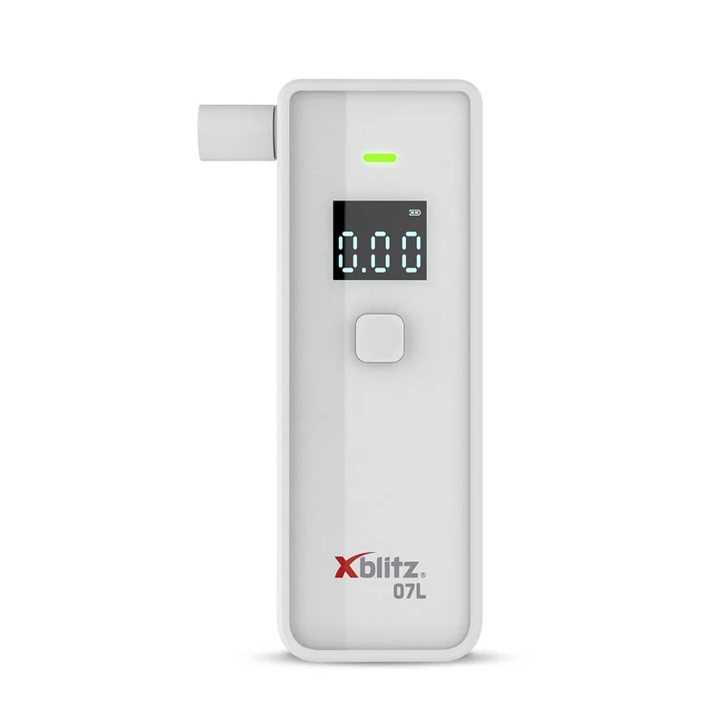 XBLITZ 07L Halbleiter-Atemalkoholtestgerät mit LCD-Hintergrundbeleuchtung, 5 Mundstücke, CE-zertifiziert