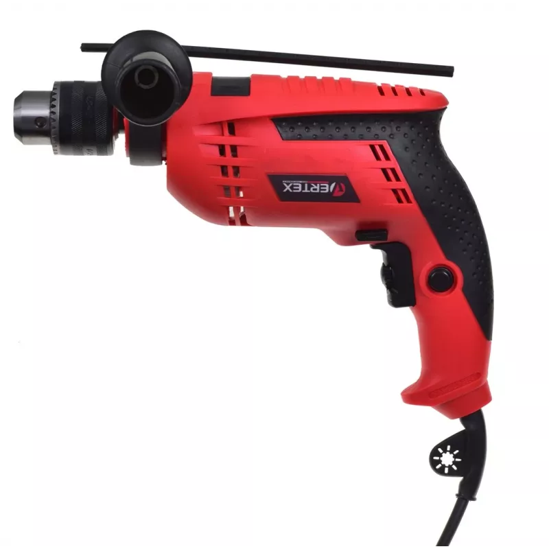 VERTEX VWU710 710W Schlagbohrmaschine mit 13mm Zahnkranzbohrfutter, 0-2800 U/min, 0-44800 BPM, Drehzahlregelung, Rechts-/Linkslauf, Zusatzhandgriff, Tiefenanschlag
