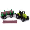 LEAN TOYS Grüner Traktor mit Holzanhänger und Soundeffekten