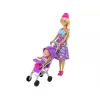 LEAN TOYS Baby Puppenwagen-Set mit Zubehör – Rosa Kinderwagen mit Weichpuppe, Trinkflasche, Decke & Tasche