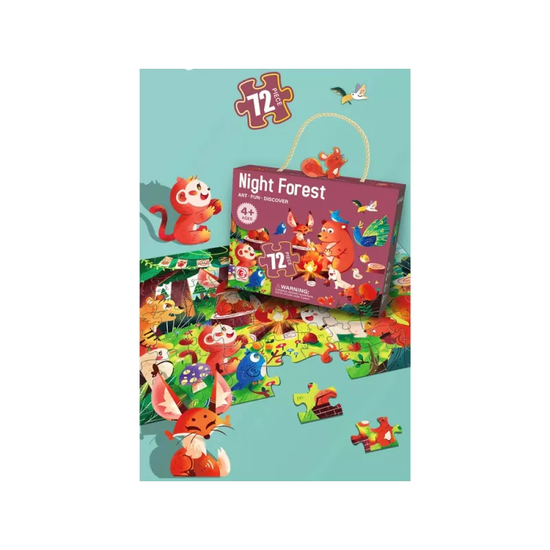 LEAN TOYS Waldtiere 72-teiliges Kinderpuzzle