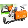 LEAN TOYS Müllwagen zum Auf- und Zuschrauben mit Zubehör Orange