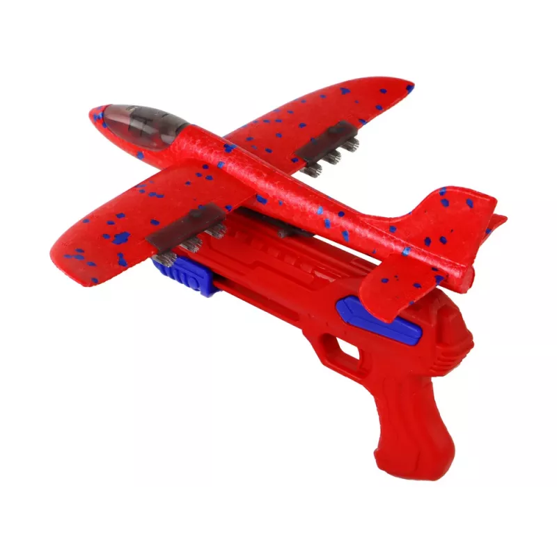 LEAN TOYS Flugzeug Seifenblasen-Werfer Pistole Rot