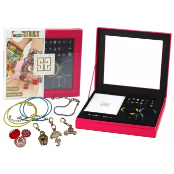 LEAN TOYS DIY Schmuckherstellungsset - Armbänder, Perlen & Anhänger, 300+ Perlen, 50+ Charms, elastischer Faden, Verschlüsse, wiederverwendbare Box, ab 6 Jahren