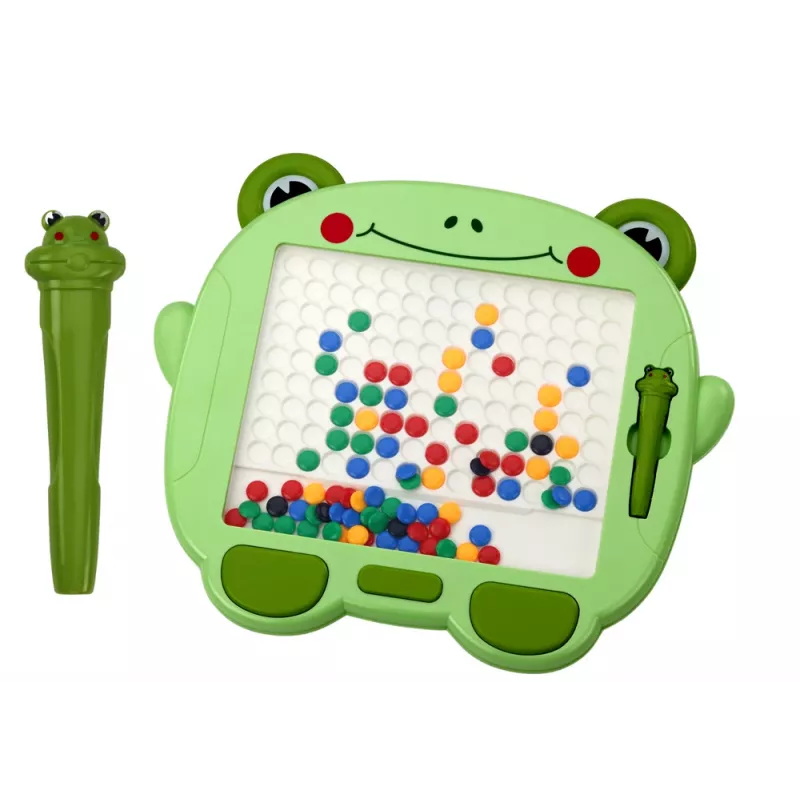 LEAN TOYS Magnetisches Lernbrett Frosch Stylus Pad Grüne Perlen Puzzle