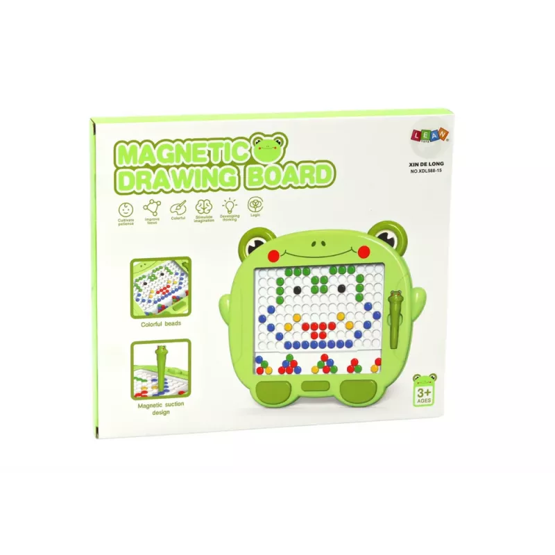 LEAN TOYS Magnetisches Lernbrett Frosch Stylus Pad Grüne Perlen Puzzle