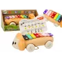 LEAN TOYS Löwe Becken auf Rädern Nachzieh-Musikspielzeug für Kleinkinder, buntes Lerninstrument