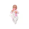 LEAN TOYS Babypuppe mit Schnuller, Einhorn-Strampler, rosa Decke und Zubehör, 35 cm