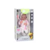 LEAN TOYS Babypuppe mit Schnuller, Einhorn-Strampler, rosa Decke und Zubehör, 35 cm