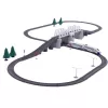 LEAN TOYS Elektrisches Zugset mit Zugbrücke und 366 cm Schiene