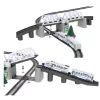 LEAN TOYS Elektrisches Zugset mit Zugbrücke und 366 cm Schiene