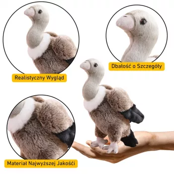 LEAN TOYS Plüsch Geier Vogel Plüschtier Maskottchen Kuscheltier 25cm