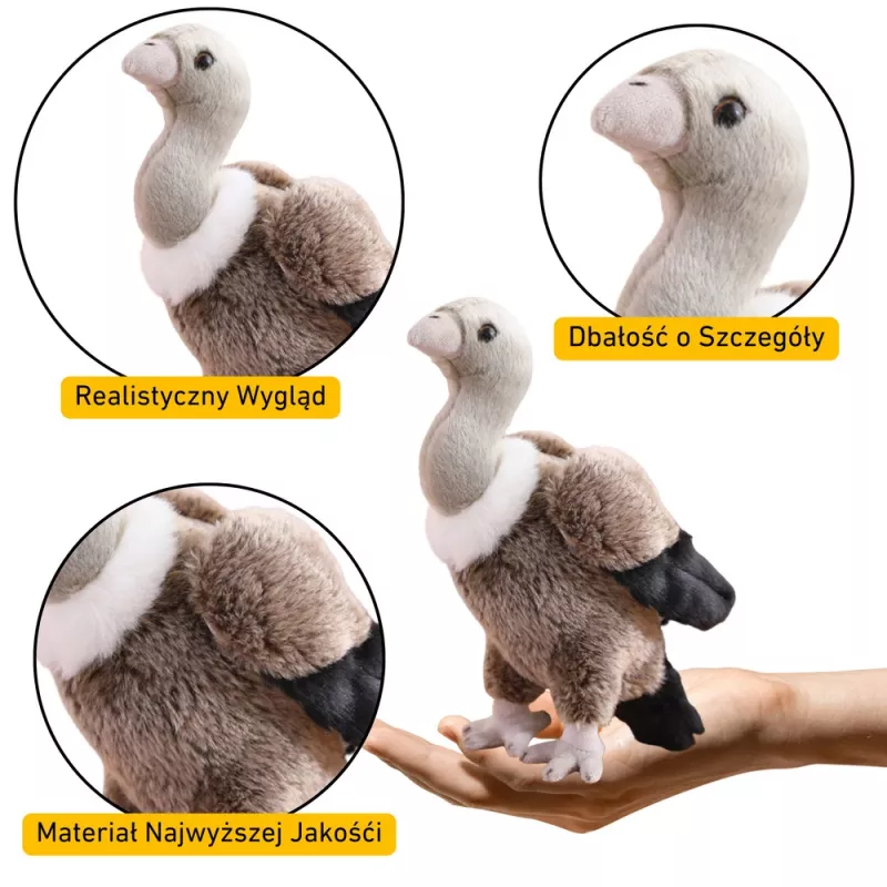 LEAN TOYS Plüsch Geier Vogel Plüschtier Maskottchen Kuscheltier 25cm