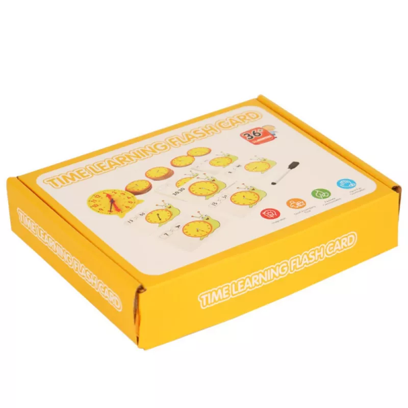 LEAN TOYS Pädagogisches Lernuhr-Set mit abwischbarem Marker und Aktivitätskarten