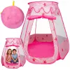 LEAN TOYS Kinder Spielzelt, Trockenpool, Bällebad, Gartenzimmer, Sterne, Rosa