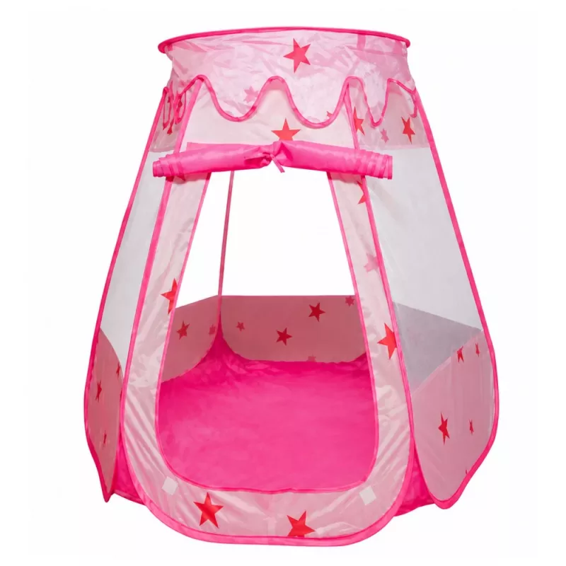 LEAN TOYS Kinder Spielzelt, Trockenpool, Bällebad, Gartenzimmer, Sterne, Rosa