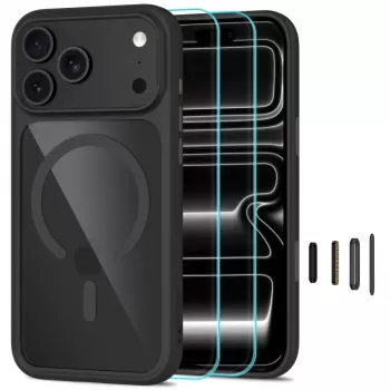 TECH-PROTECT MAGONE MagSafe Hülle & Glas 2er-Pack für iPhone 17 Pro Max / 18 Pro Max - Schwarz/Transparent