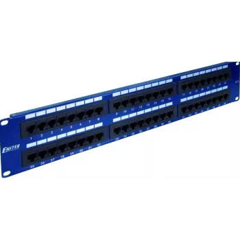 EMITERNET PANEL 19, 48XRJ45 UTP CAT.5E (2U) BLAU DCN/PPFA652K488C5E