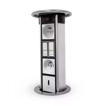 LEGRAND EM/HU-STP-1S-3EU Desktop-Säule Leergehäuse für 8 Module, Aluminium/Schwarz