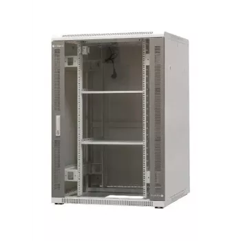 EmiterNet Top 24U freistehender Netzwerkschrank, 800x800x1180 mm, Glastür vorne, Schwarz EM/SH05D-8824