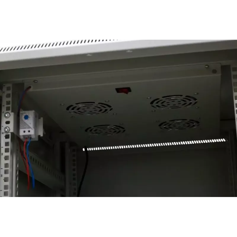 EMITER EmiterNet Top 42U freistehender Netzwerkschrank, 600x1000x1980 mm, Glasfronttür, Schwarz EM/SH05D-6042