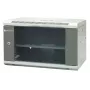 EMITER EM/AP6406 19-Zoll 6U Wandmontage-Netzwerkschrank, 600x450x370 mm, gehärtete Glastür, Stahl, Schwarz