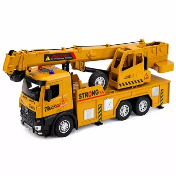 LEAN TOYS 1:12 RC-LKW mit Kran - Metallkabine, Lichter, Geräusche, 2,4GHz 8-Kanal-Fernbedienung