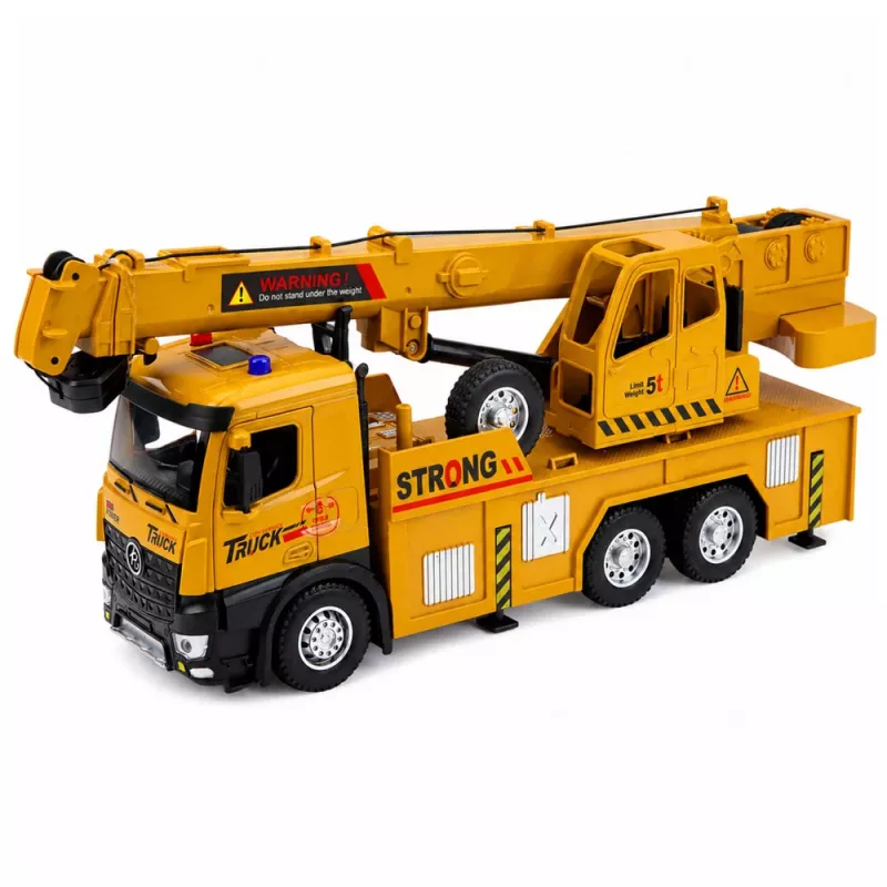 LEAN TOYS 1:12 RC-LKW mit Kran - Metallkabine, Lichter, Geräusche, 2,4GHz 8-Kanal-Fernbedienung