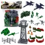 LEAN TOYS Militär-Set Soldatenfiguren Militärfahrzeuge Turm Zubehör 72 Stk.