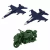 LEAN TOYS Militär-Set Soldatenfiguren Militärfahrzeuge Turm Zubehör 72 Stk.