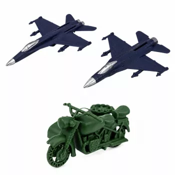 LEAN TOYS Militär-Set Soldatenfiguren Militärfahrzeuge Turm Zubehör 72 Stk.