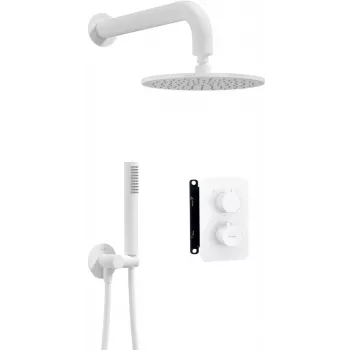 DEANTE Unterputz-Thermostat-Duschset mit BOX-System und Regenduschkopf, Mattschwarz