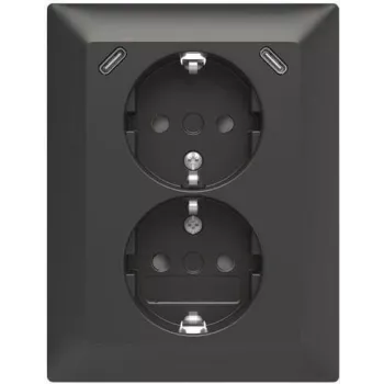 ABB Safety+ USB-Doppelsteckdose mit 2x USB-C, 15W, Unterputz, Polarweiß 2TKA00006192