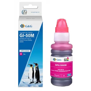 G&G Nachfüllflasche Canon GI-50 Magenta (70 ml) – Pigmenttinte, 3404C001 kompatibel