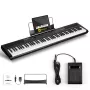 Artesia Performer 88-Tasten halbgewichtetes Digitalpiano mit Lautsprechern, Sustain-Pedal und USB MIDI - Schwarz