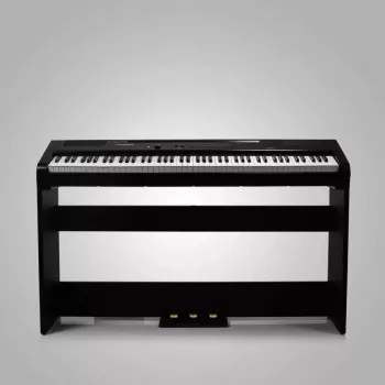 Artesia Harmony 88-Tasten Digitalpiano mit halbgewichteten Tasten, 64-stimmiger Polyphonie, 12 Klängen, Reverb & Chorus, zwei 15W-Lautsprechern, USB MIDI, Schwarz