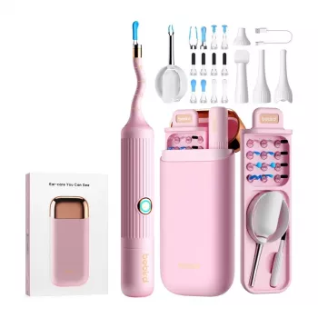 BEBIRD EarSight Plus Pink 5MP WLAN-Otoskop mit 6-Achsen-Gyroskop, IP67-Objektiv, USB-C
