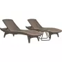 KETER Sonnenliegen-Set 2 Stück + Tisch Pacific beige