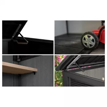 KETER Geräteschuppen Deco Horizontal Schuppen Walnuss-Ton