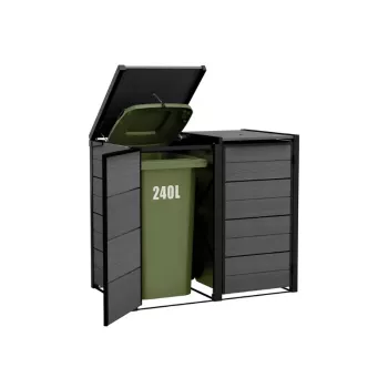 KETER Abfallbehälter 2x240L Aufbewahrungsbehälter Hide Away grau