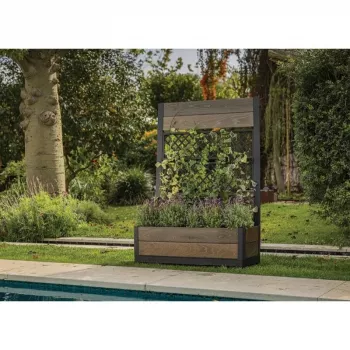 KETER Deco Tulip 110L 2-Rhombus Walnuss Mesh Blumentopf